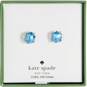 Kate Spade Cubic Zirconia Round Stud Earrings In Sapphire, NIB